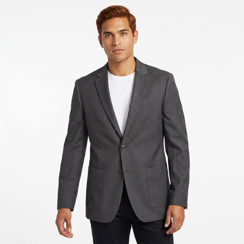 Kenneth Cole Reaction Gray Lined Jacket Men Plus Size 38S